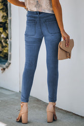 Jean skinny à braguette boutonnée